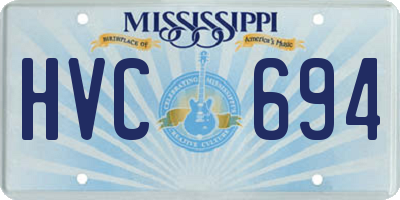 MS license plate HVC694