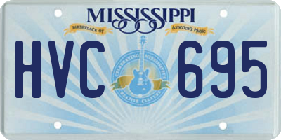 MS license plate HVC695