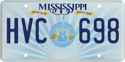 MS license plate HVC698