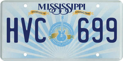 MS license plate HVC699