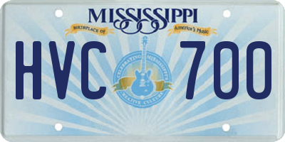 MS license plate HVC700