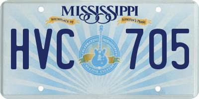MS license plate HVC705