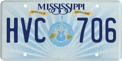 MS license plate HVC706