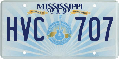 MS license plate HVC707