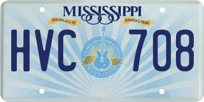 MS license plate HVC708