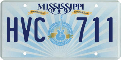 MS license plate HVC711