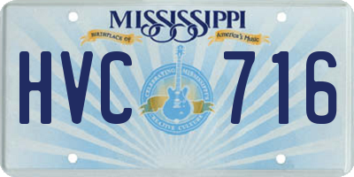 MS license plate HVC716
