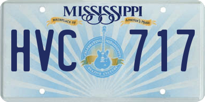MS license plate HVC717