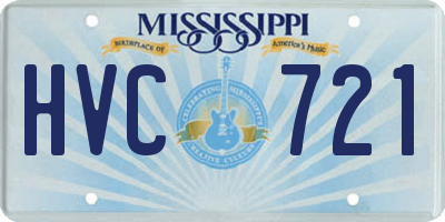MS license plate HVC721