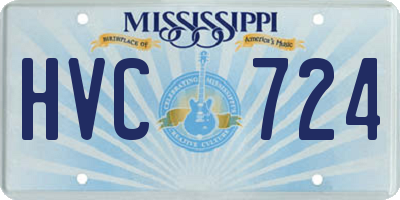 MS license plate HVC724