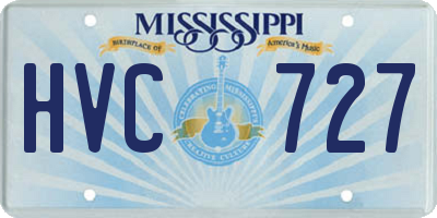 MS license plate HVC727