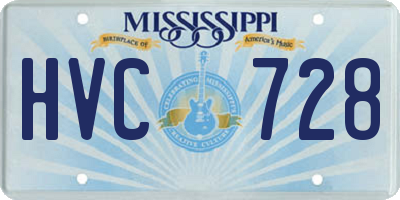 MS license plate HVC728