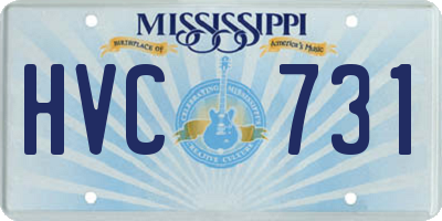 MS license plate HVC731