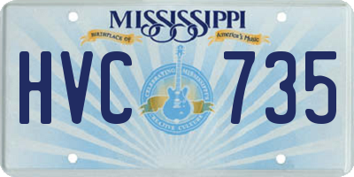 MS license plate HVC735
