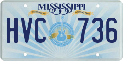 MS license plate HVC736