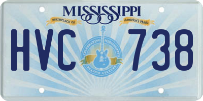 MS license plate HVC738