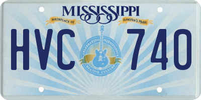 MS license plate HVC740
