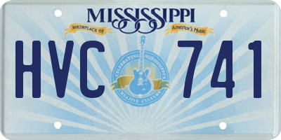 MS license plate HVC741