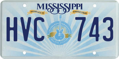 MS license plate HVC743