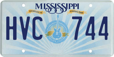 MS license plate HVC744