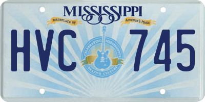 MS license plate HVC745