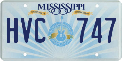 MS license plate HVC747