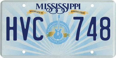 MS license plate HVC748