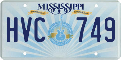 MS license plate HVC749