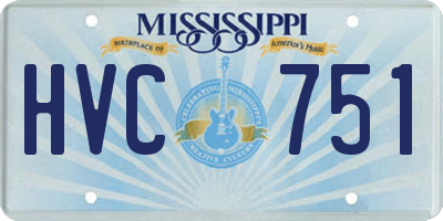 MS license plate HVC751