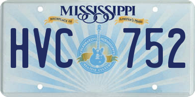 MS license plate HVC752