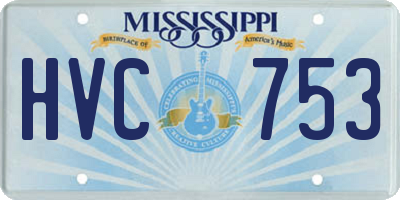 MS license plate HVC753