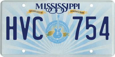 MS license plate HVC754
