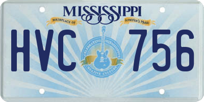 MS license plate HVC756