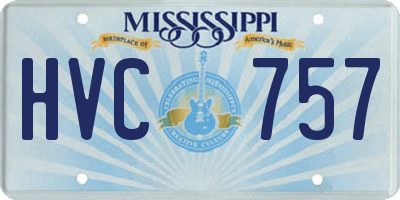 MS license plate HVC757