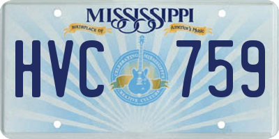 MS license plate HVC759