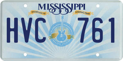 MS license plate HVC761