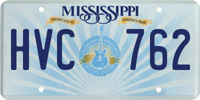 MS license plate HVC762