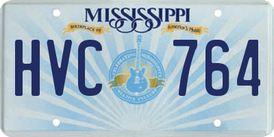 MS license plate HVC764