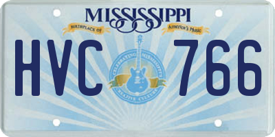 MS license plate HVC766
