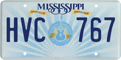 MS license plate HVC767