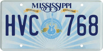 MS license plate HVC768