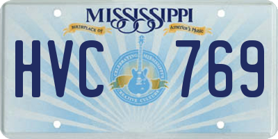 MS license plate HVC769