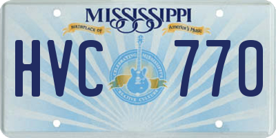 MS license plate HVC770