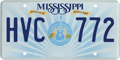 MS license plate HVC772