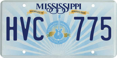 MS license plate HVC775