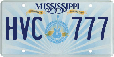 MS license plate HVC777
