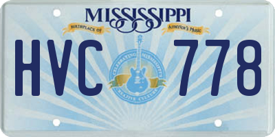 MS license plate HVC778