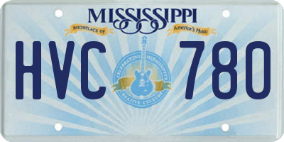 MS license plate HVC780