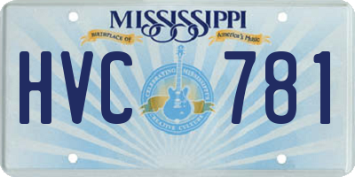 MS license plate HVC781