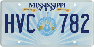MS license plate HVC782